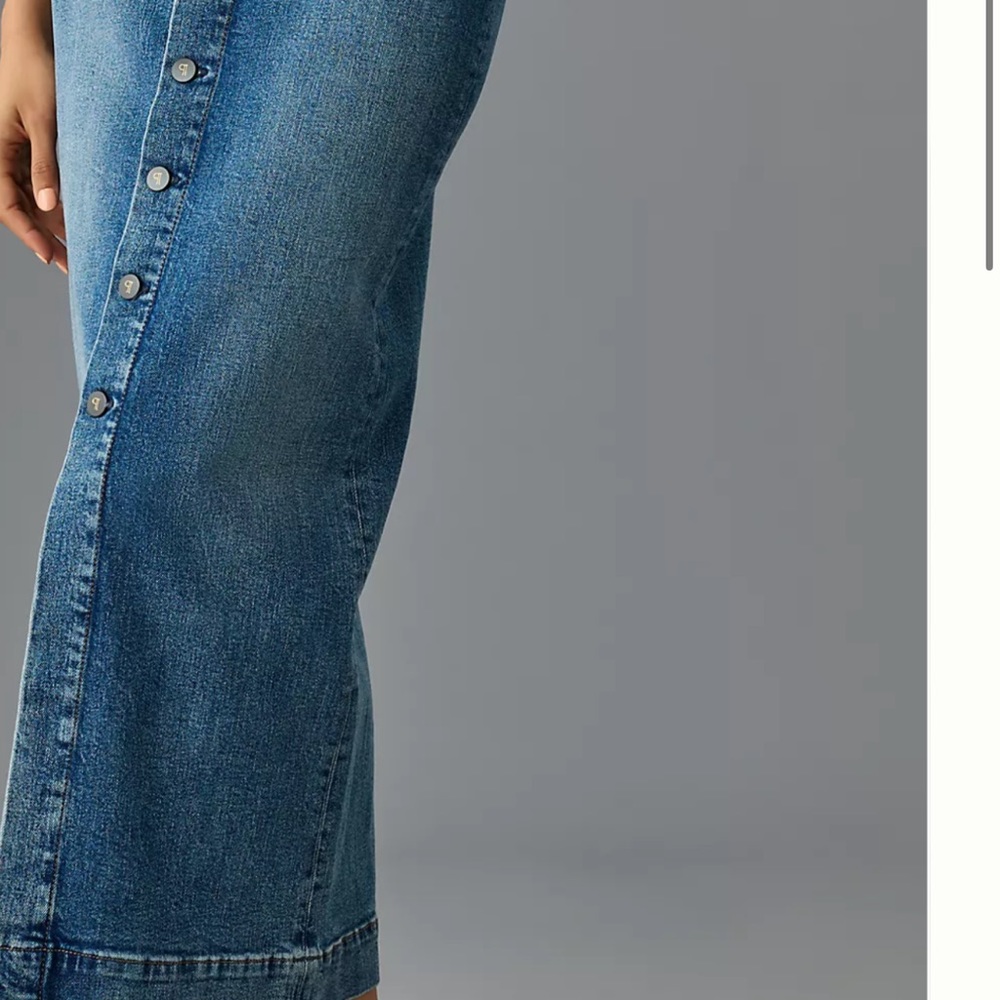 Anthropologie Pilcro Denim Buttondown Pencil Skirt Mini Maxi Stretch Slim Fit - Picture 3 of 7